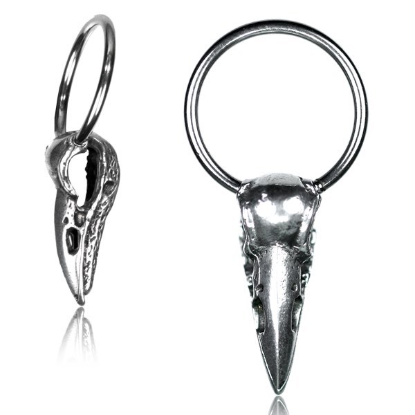 WHITE BRASS BIRD SKULL CBR RINGS NIPPLE EAR GAUGES HOOPS EARRINGS LIP