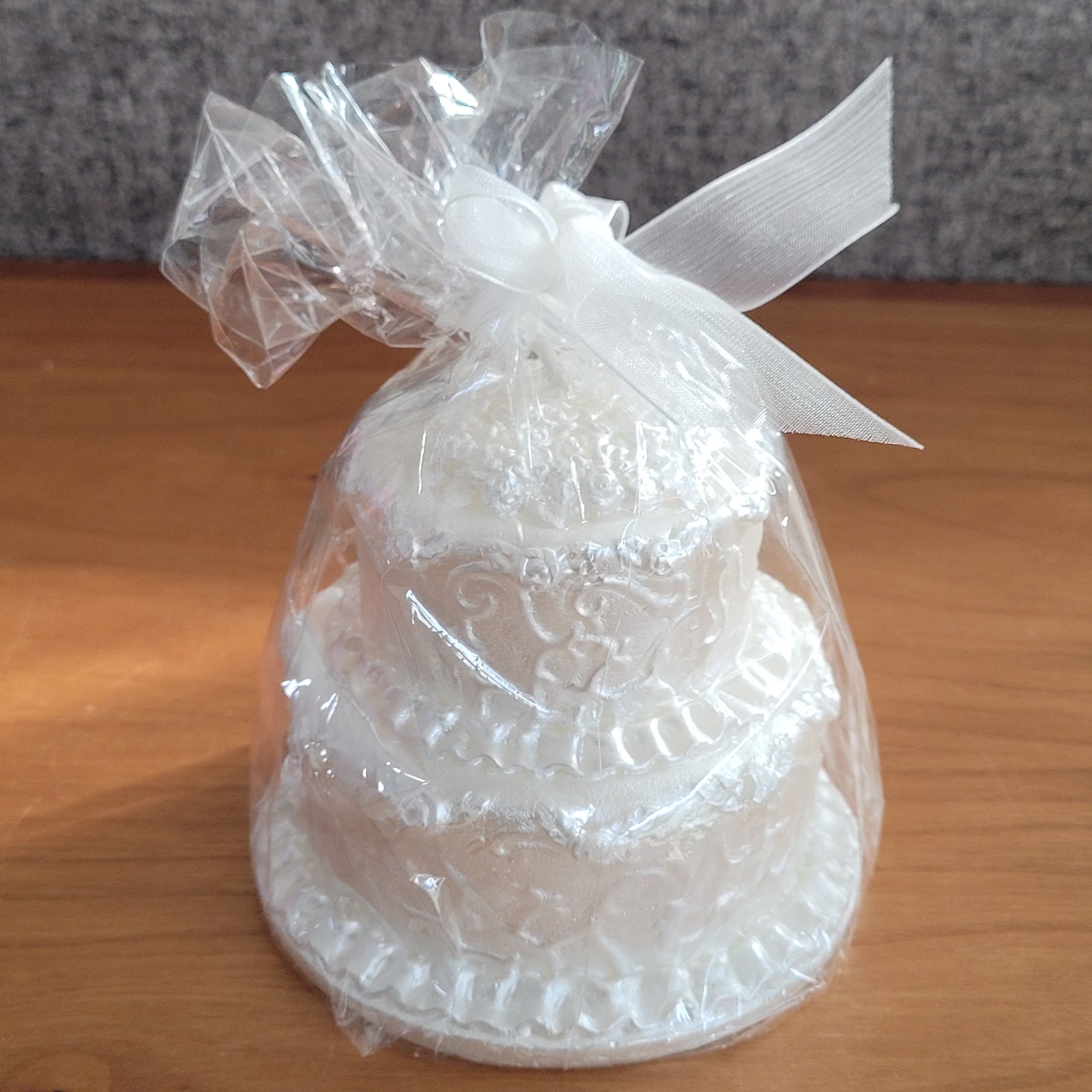 Wedding Cake Candle White Round Cake 3 Tier 3.5"H x 3.75" Base