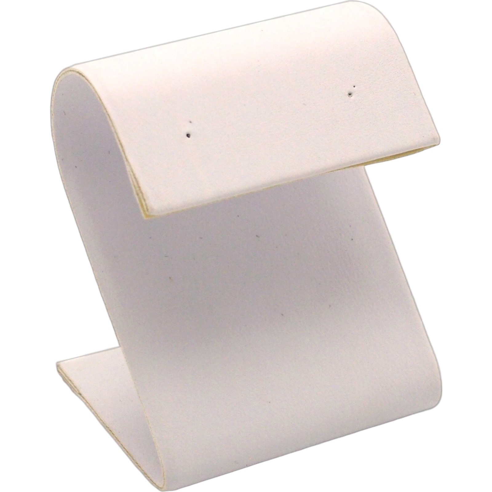 White Leather Earring Display Stand Jewelry Case 2.25"