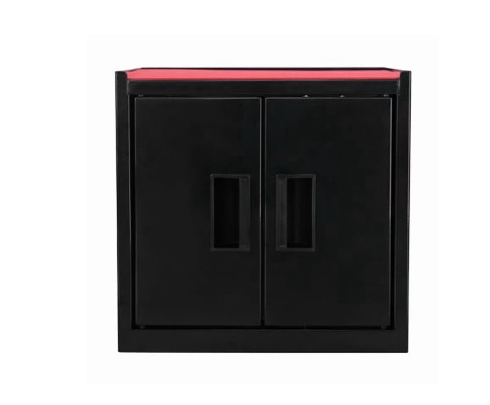 Hyper Tough Mini Tool Cabinet – 11.6-Inch Steel Storage Cabinet, Black, Double D