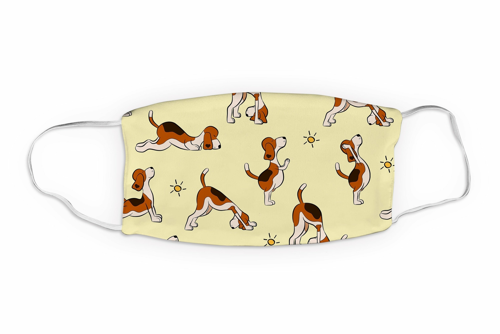 CUTE DOG YOGA Face Mask, Beagle Dog Reusable Face Mask, Face Mask Fashion,...