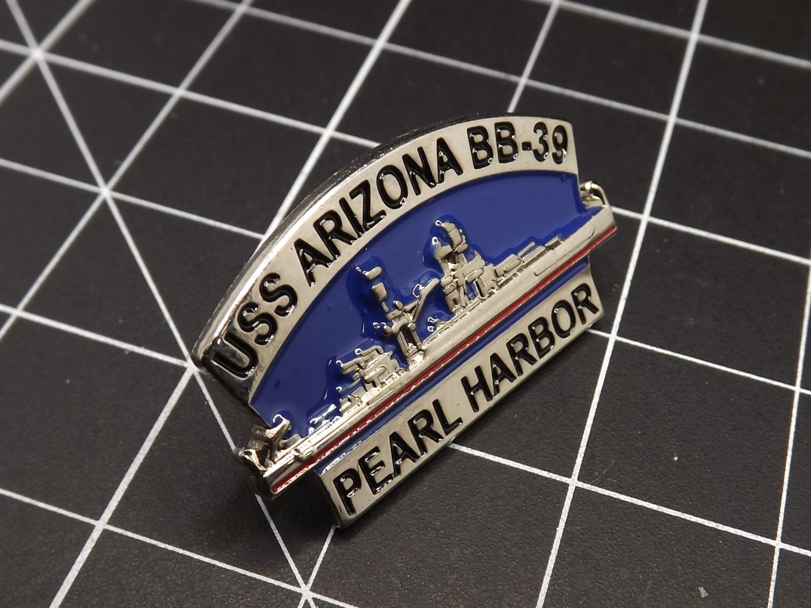 FREE SHIP Lapel Pin "USS Arizona Pearl Harbor" ENAMELED LIFETIME GUARANTEE