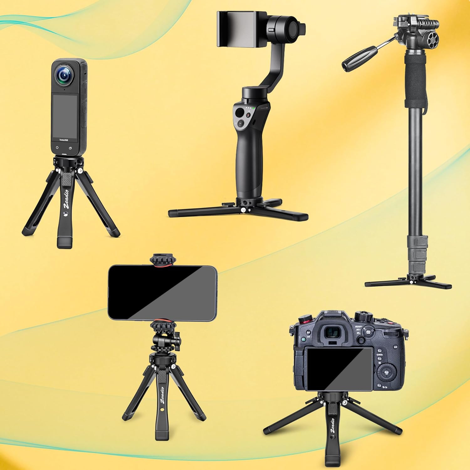Mini trípode metalico resistente Trípode universal de mesa pequeno para Camara