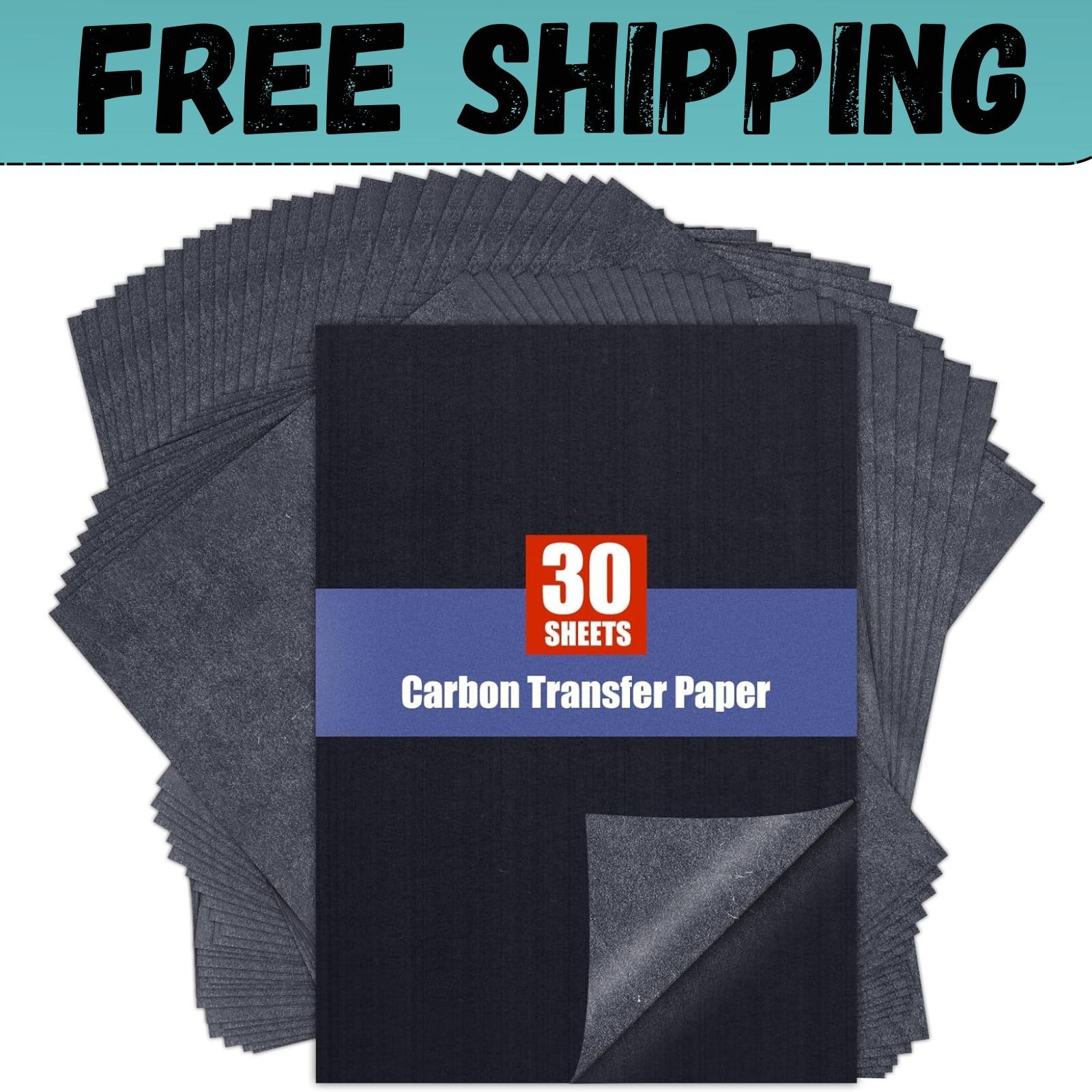 Carbon Paper for Tracing Transfer-Paper Pad, 30 Pcs Black Graphite Copy Paper fo
