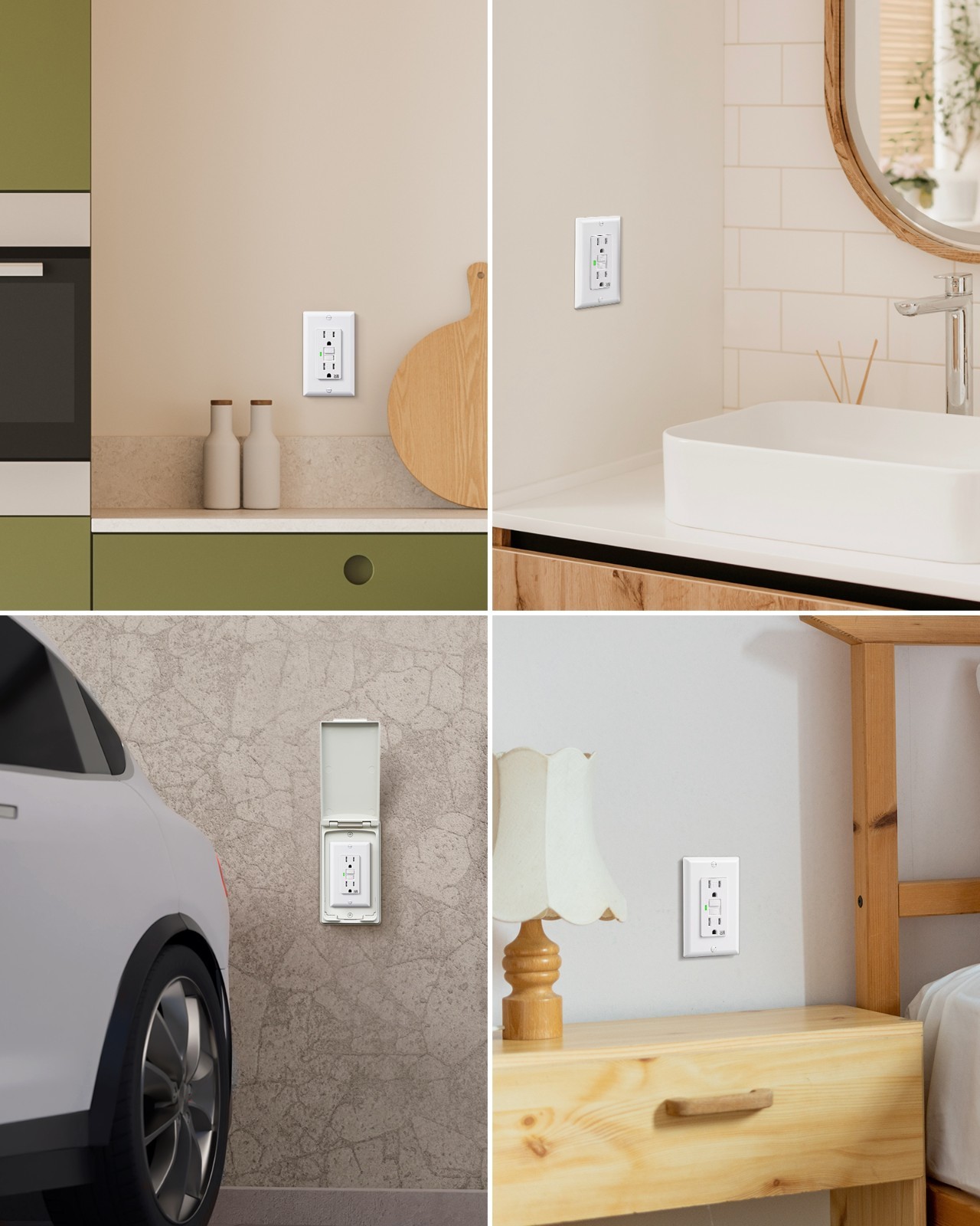 DEWENWILS 2 Pack 15 Amp GFCI Outlet, Self-Test GFI Receptacles Wallplate