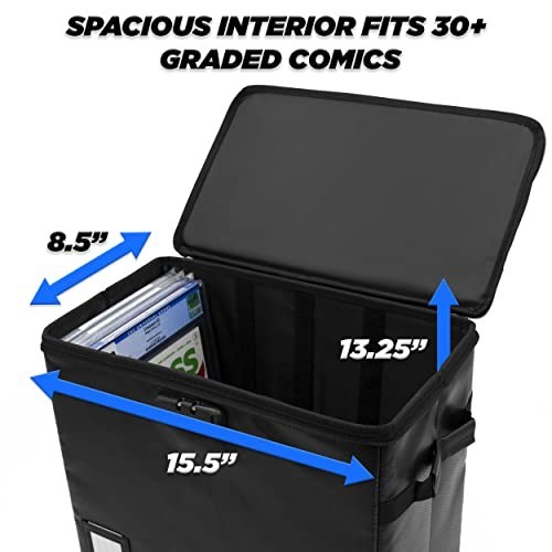 Graded Comic Book Storage Bin Fits 30 Slabs Fire Resistant Lockable Dividers