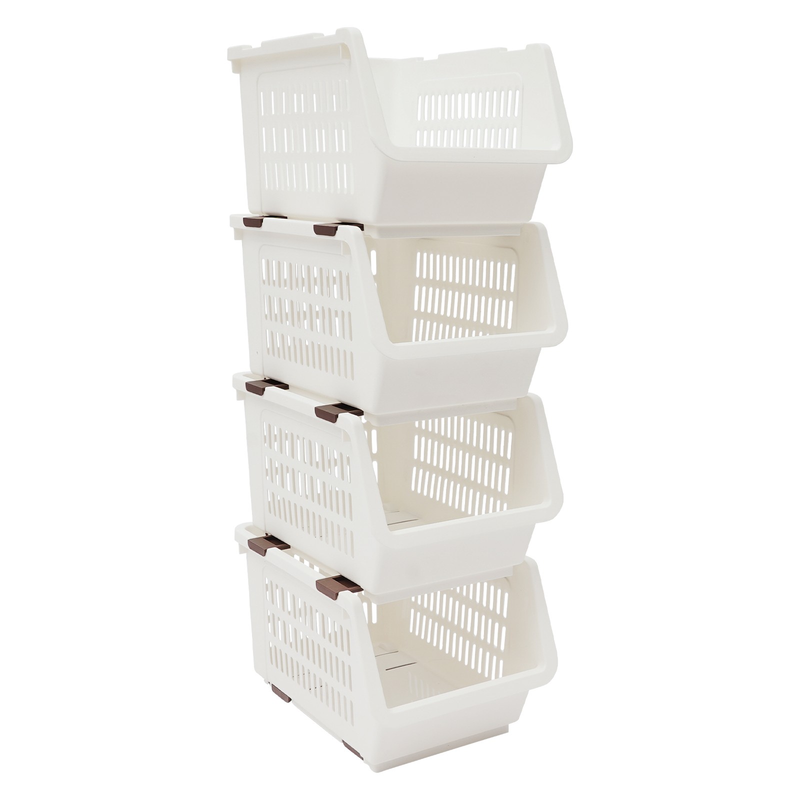 4PCS Stacking Storage Baskets, Stackable Organizer Baskets, Storage Bins