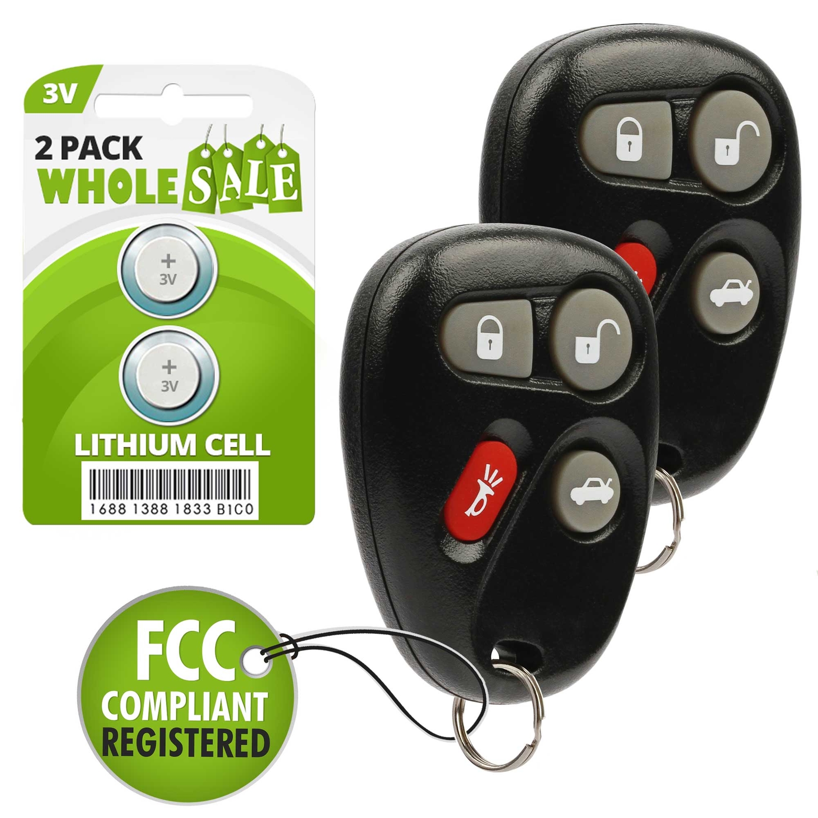 2 Replacement For 2000 2001 2002 2003 2004 2005 Buick Park Avenue Key Fob Remote