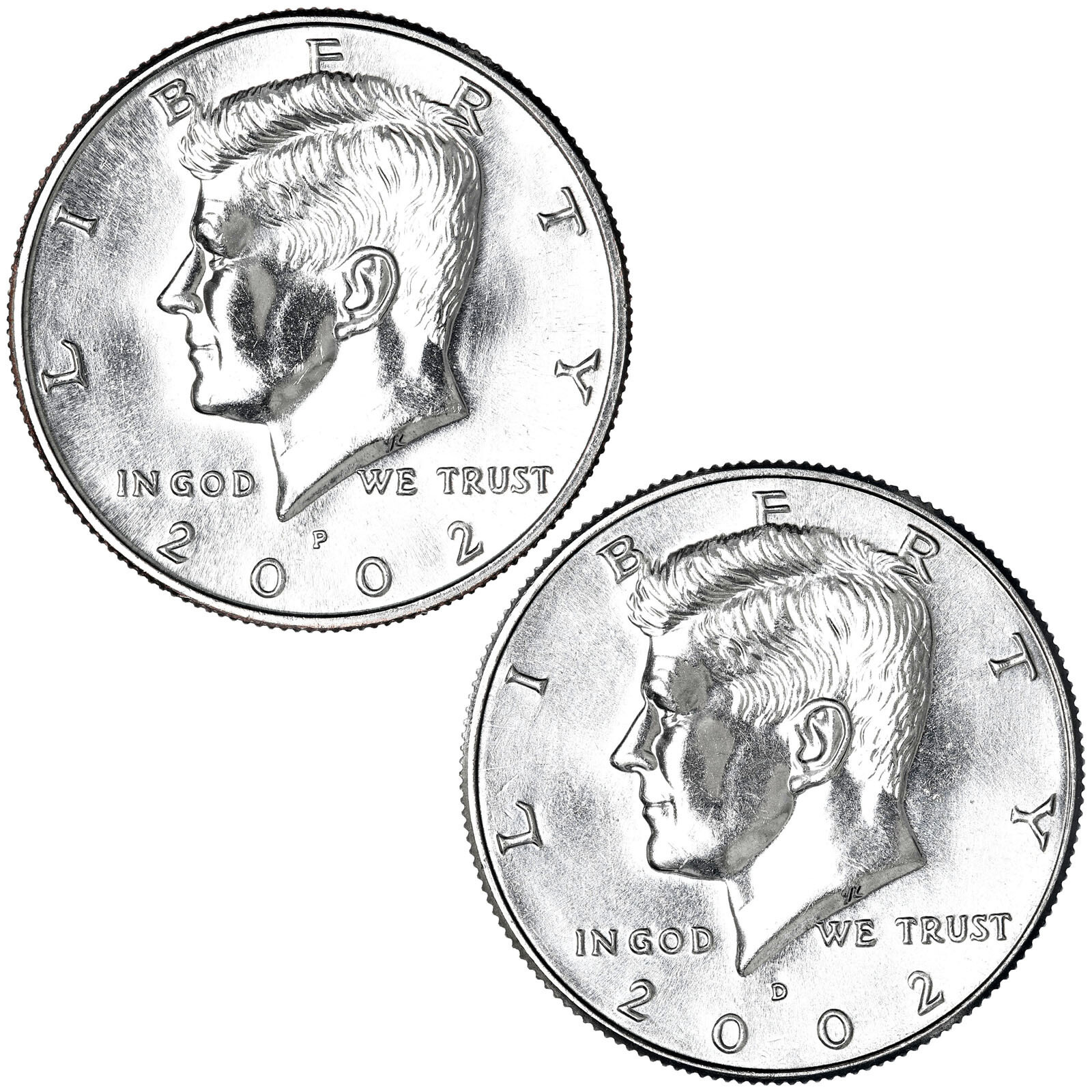 2002 P D Kennedy Half Dollar BU 2 Coin Year Set
