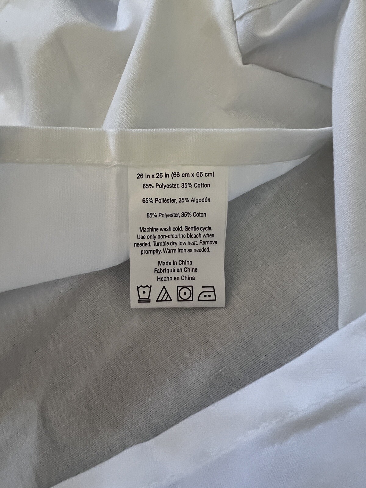 Solid White Poplin Euro Sham, 29"x29", Fits 25" Pillow