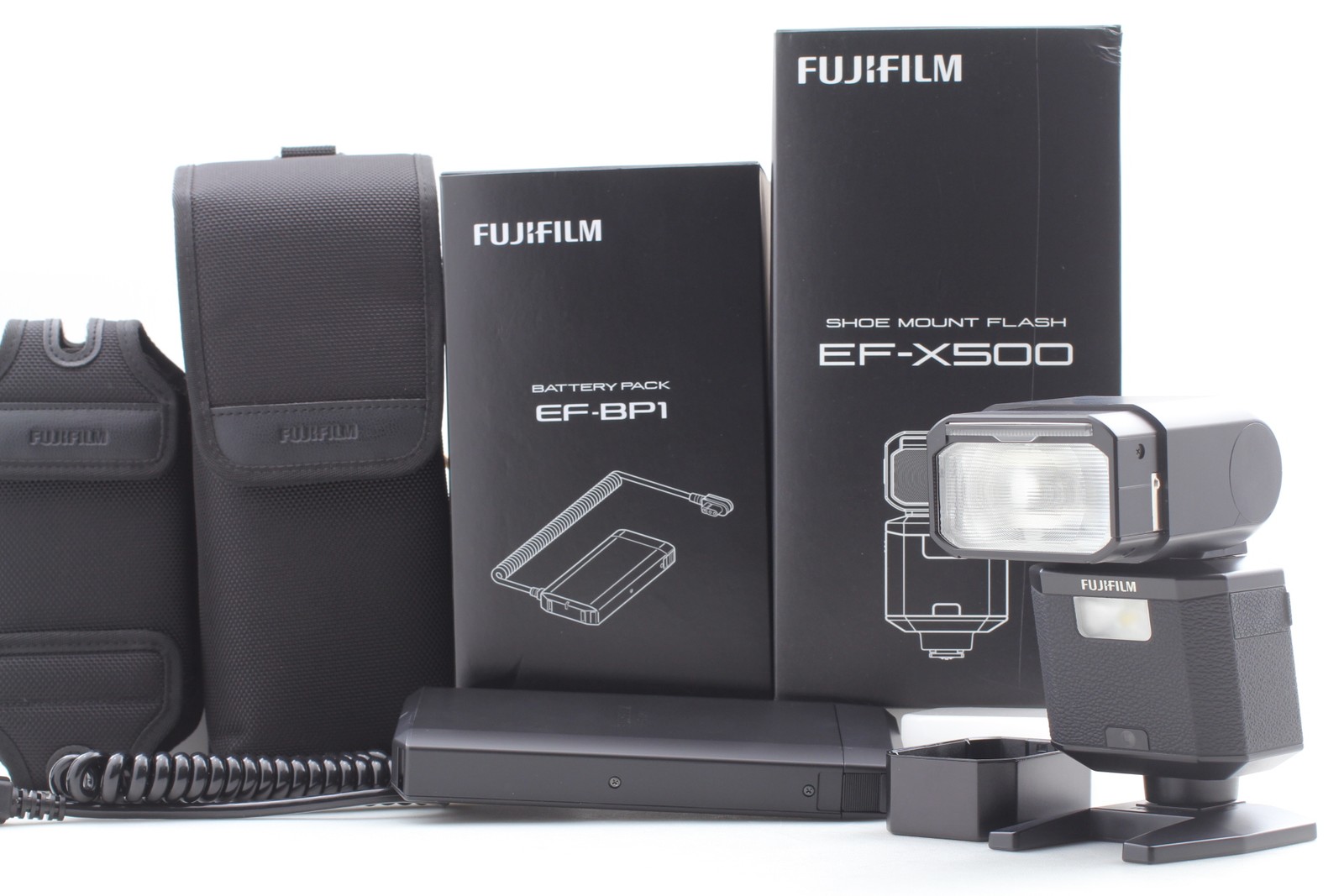 [MINT] Fujifilm EF-X500 Flash + EF-BP1 Battery Pack From JAPAN