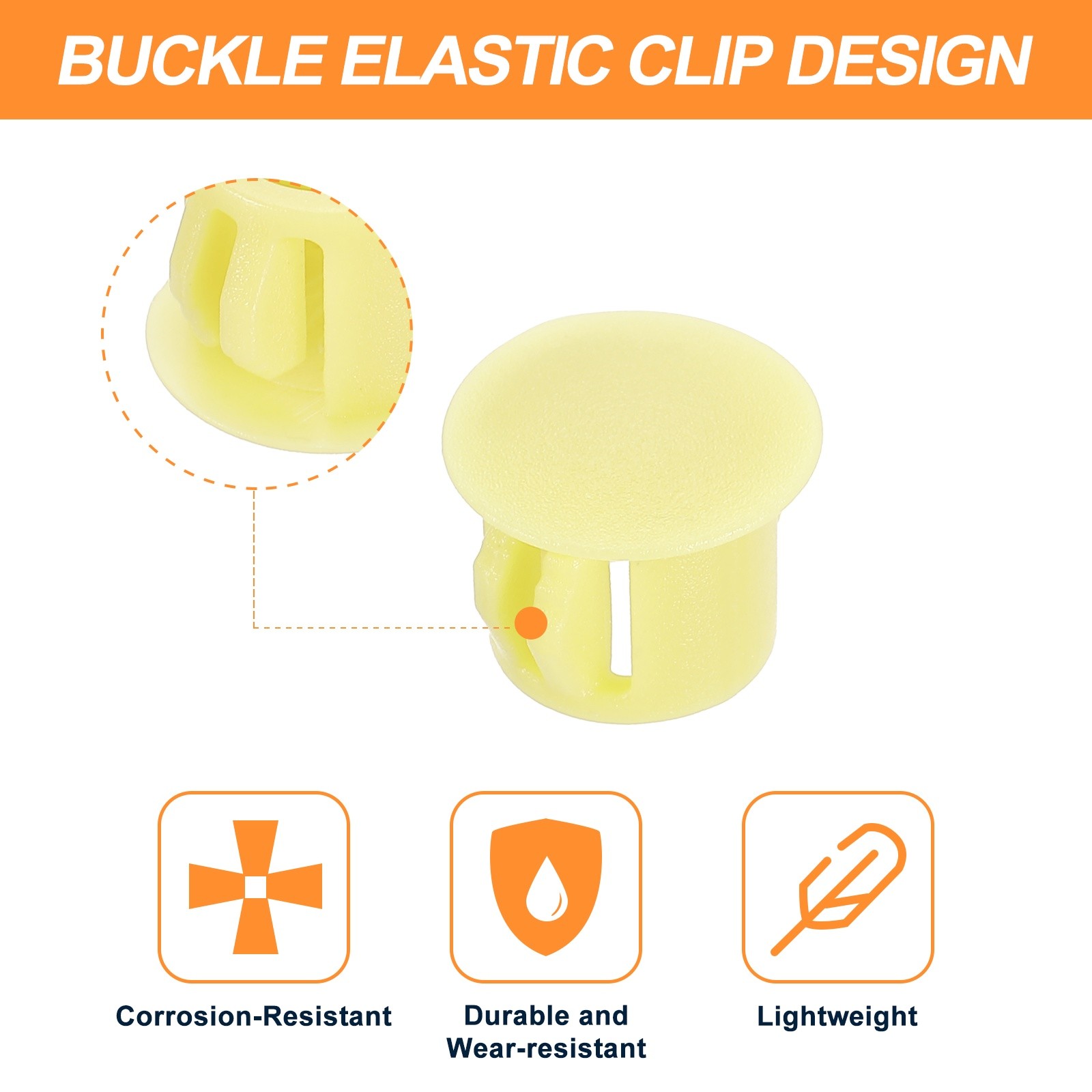100pcs 10mm Yellow Hole Plugs Flush Type Plastic Plugs