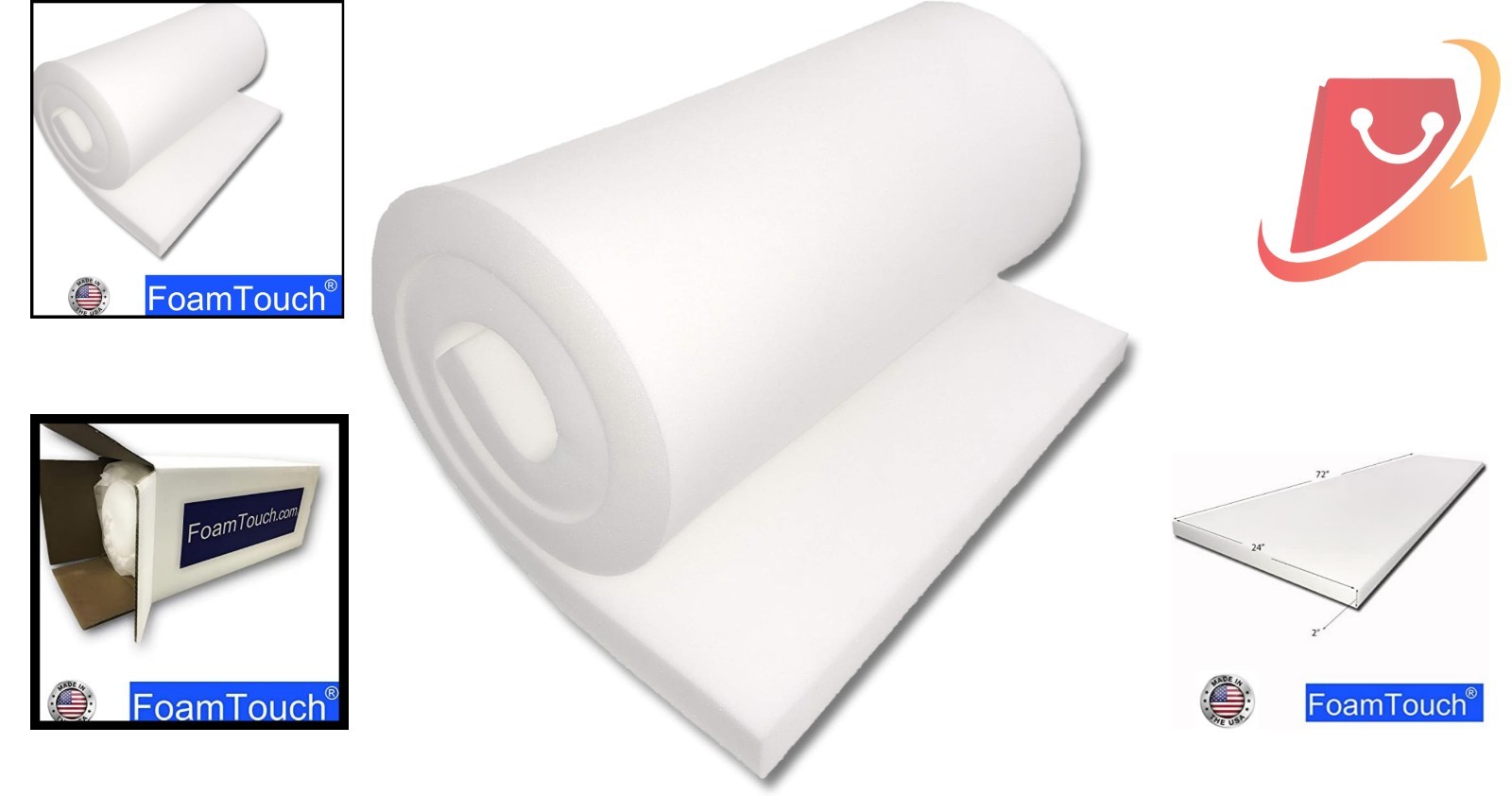 Upholstery Foam High Density Cushion 2x24x72 White Support Mattress