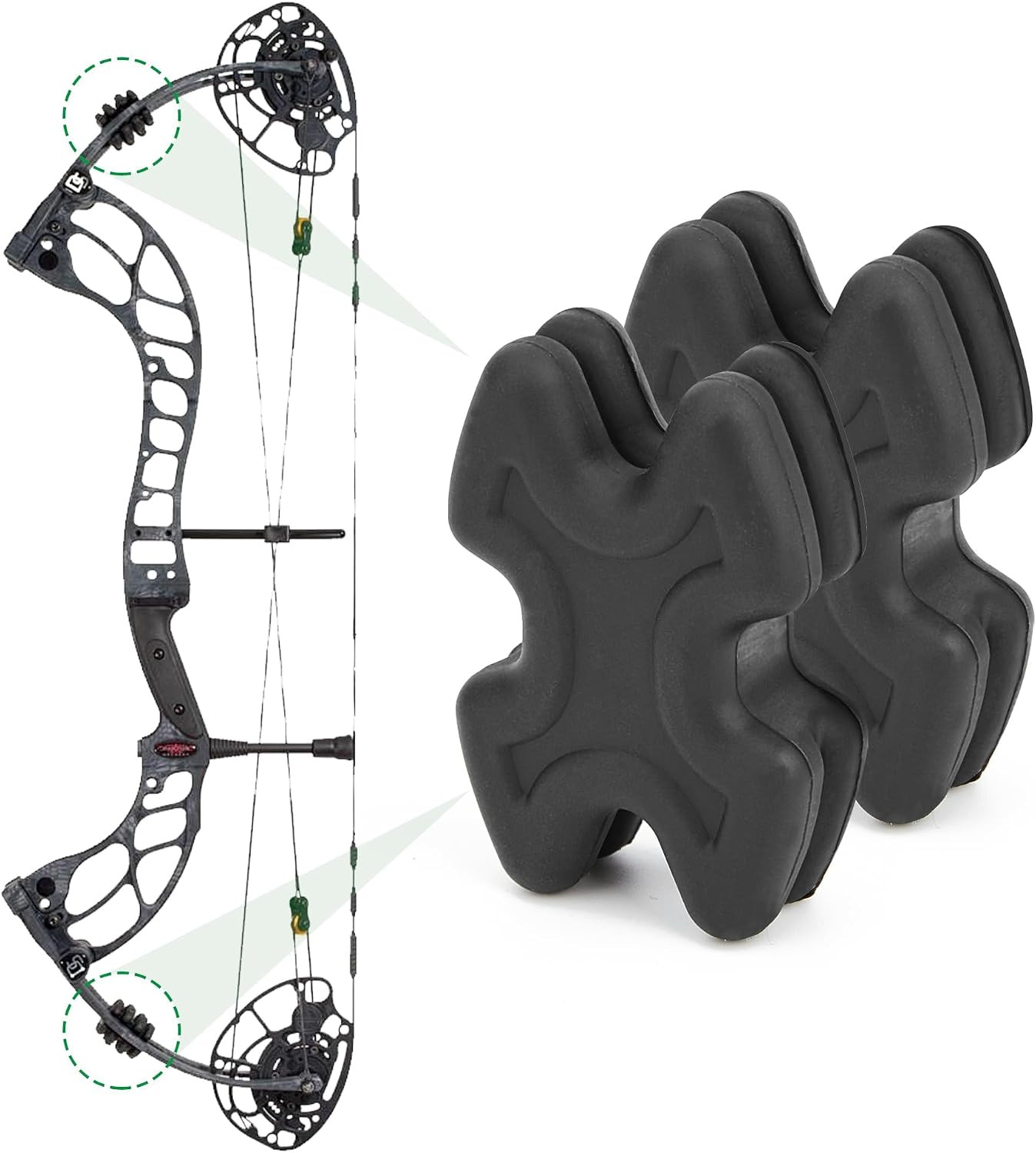 4 PCS Bow Limb Dampeners for Compound Bow and Crossbow, Archery Split Limb Stabi