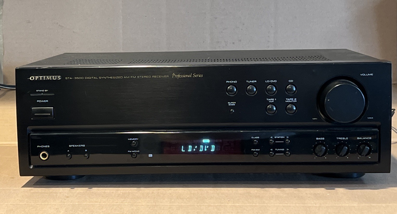 Optimus STA-3500 Digital Synthesized Am/fm Stereo Receiver Powers On Untested