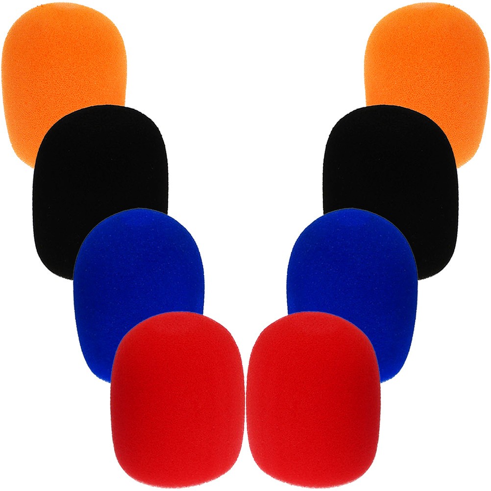 8 Pcs Wind Screen for Mics Microphone Windproof Cover Sponge Sleeve