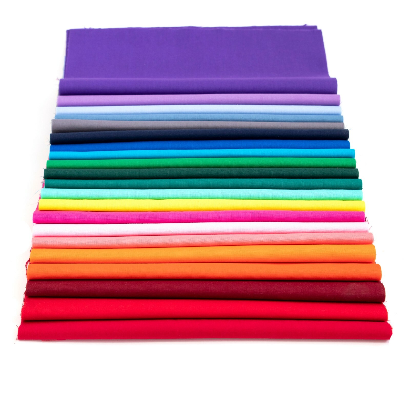 112 Rainbow Solid Assorted pre cut charm pack 5" squares 100% cotton fabric