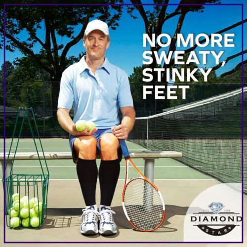 6-12-18 Pairs Men's Black Tube Socks Over The Calf Sport Cotton Socks Big &Tall
