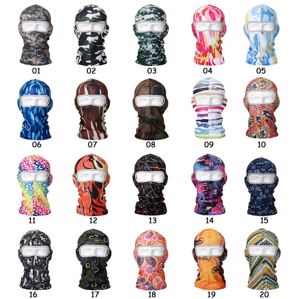 Balaclava Printed Headgear Motorcycle Full Face Mask Windproof Ski Hood Headgear