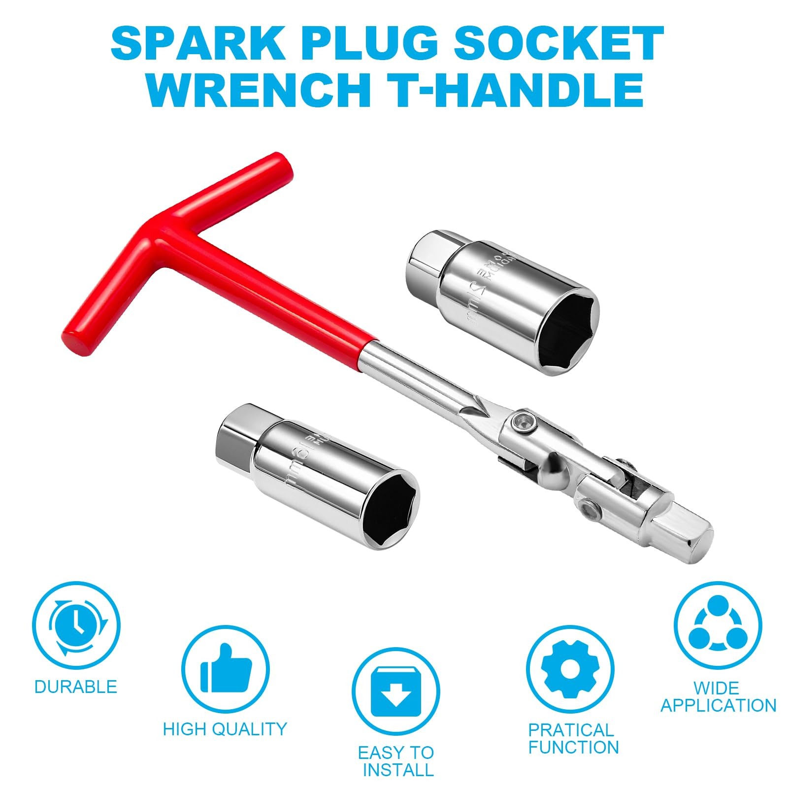 Spark Plug Socket Wrench, THandle 3PCS Universal 5/8 & 13/16 Inch