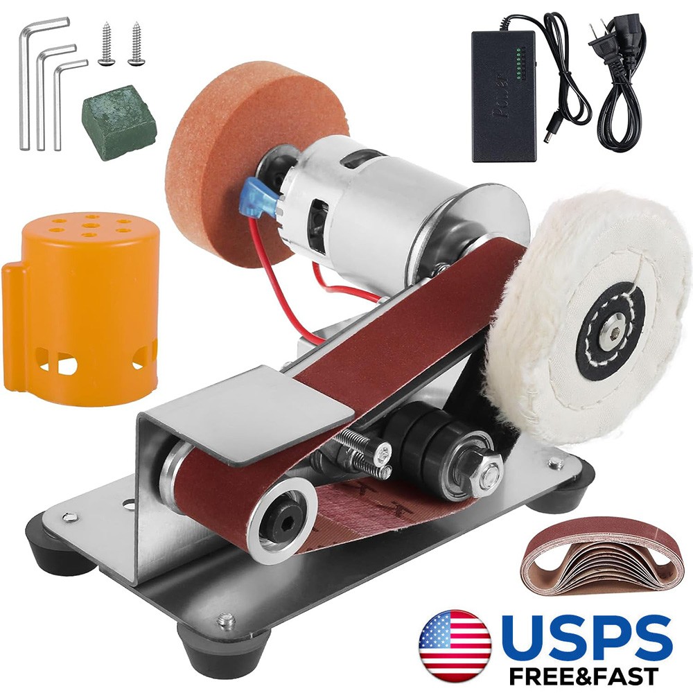 Mini Electric Grinder Belt Sander Polishing Grinding Knife DIY Sharpener Machine