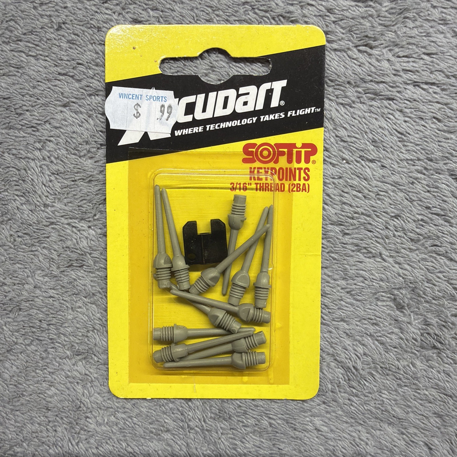 12 Accudart 3/16 2ba Soft Tip Keypoints Darts Replacement Points Vtg Nos