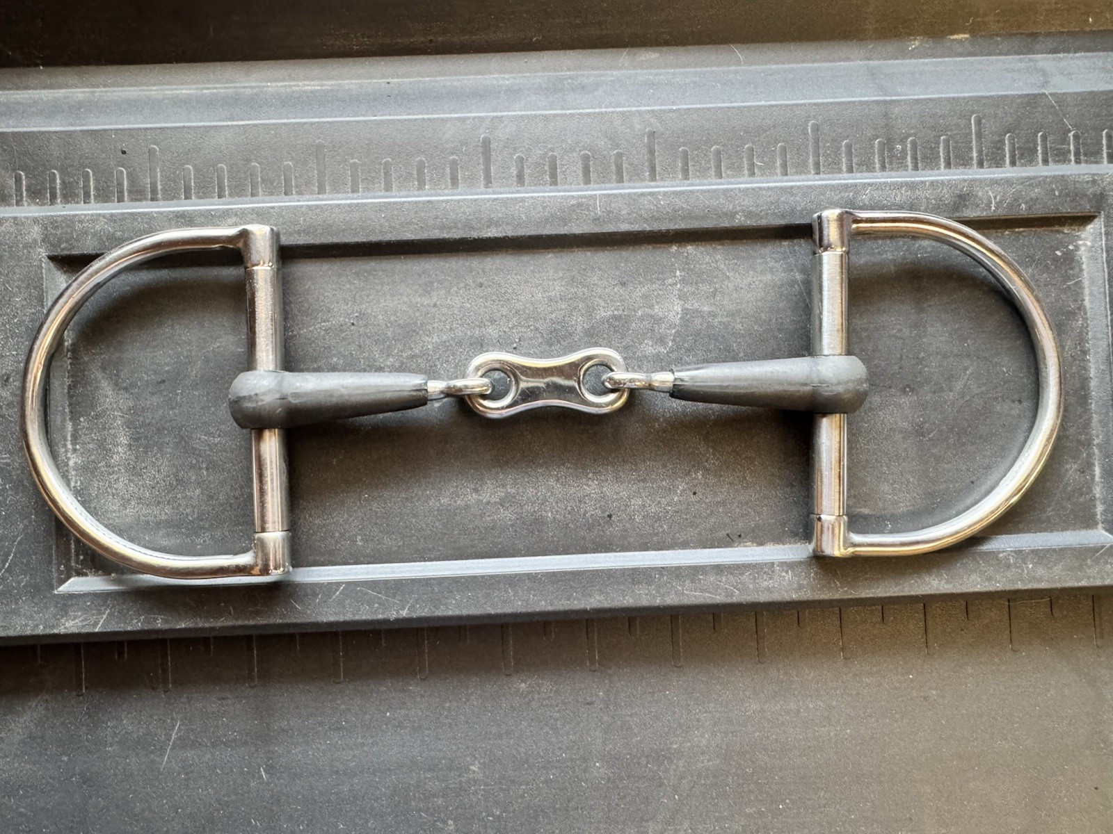 Rubber French Link D-Ring Snaffle Horse Bit 5.5