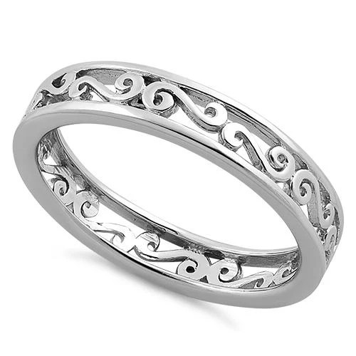 925 Sterling Silver Swirl Eternity Ring