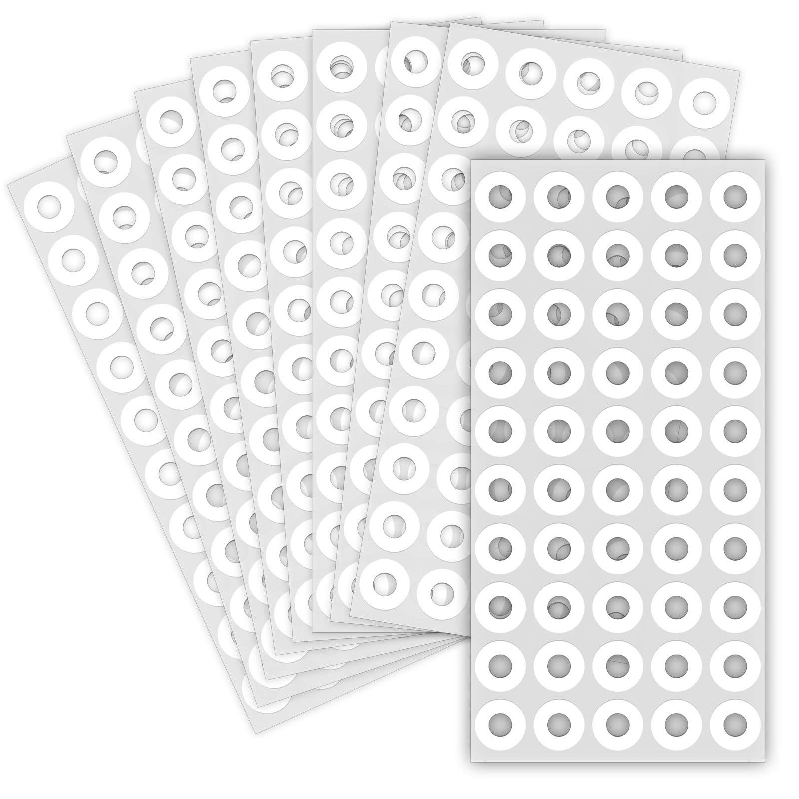 2500 Round White Reinforcement Stickers for Paper, Binders, and School Use