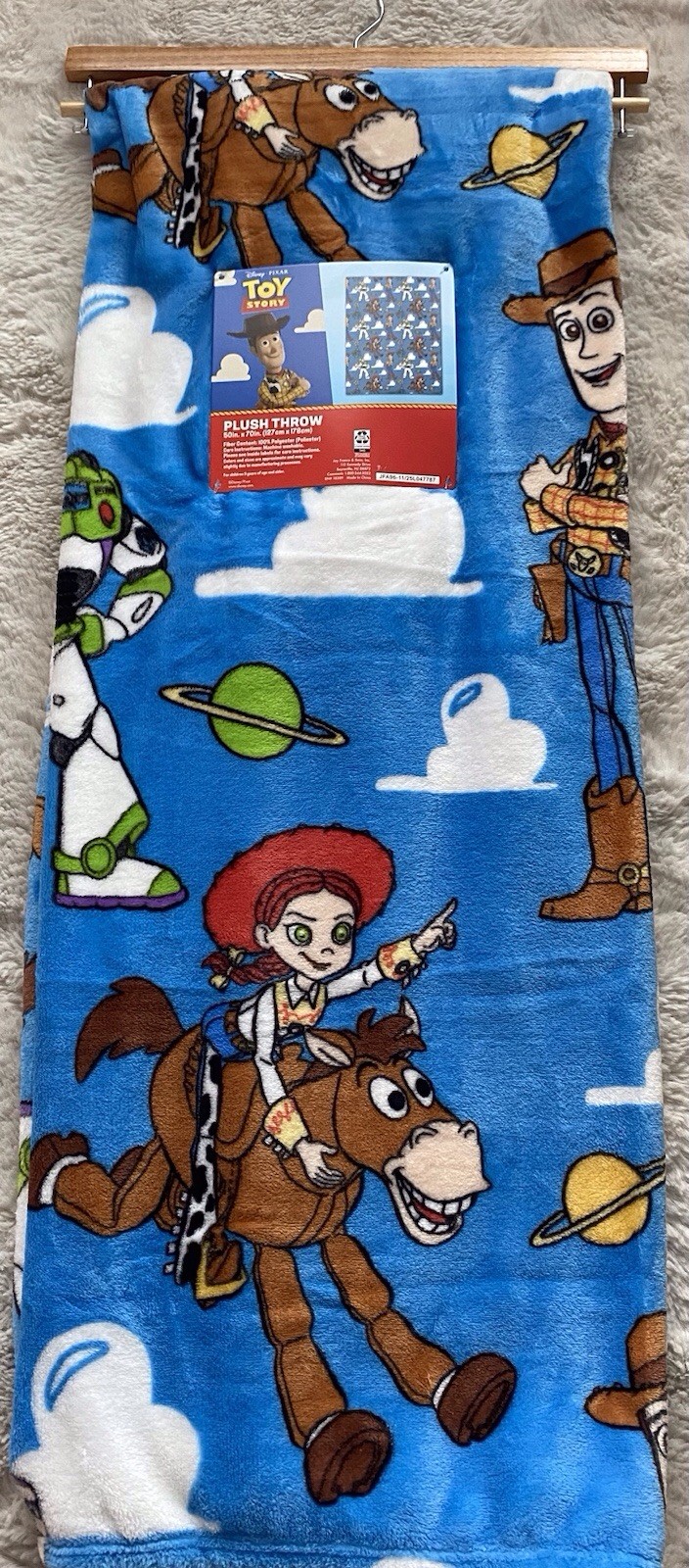 Disney Toy Story Throw Blanket Woody Jessie Buzz Lightyear Bullseye 50”X70” NEW