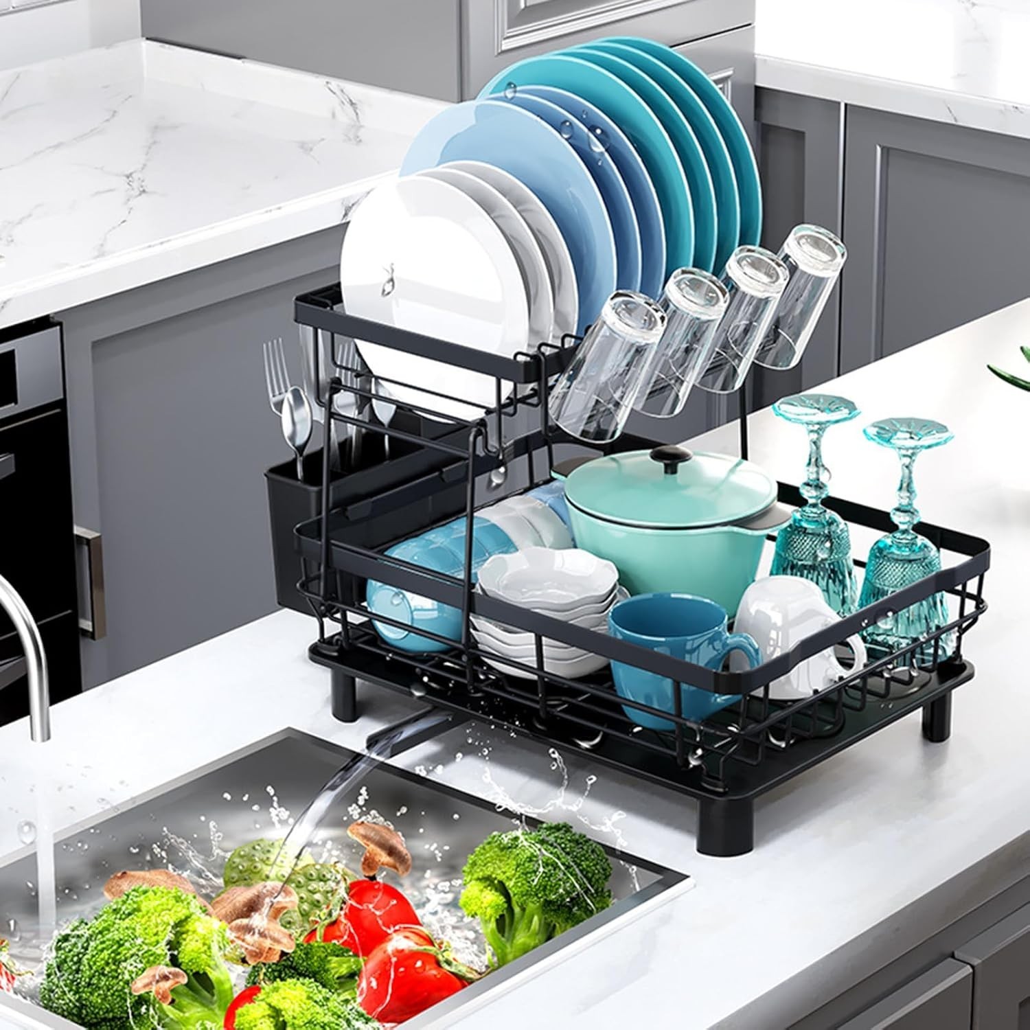 Dish Drying Rack Cup Drainer Stainless Steel Strainer Holder Kitchen organizer
