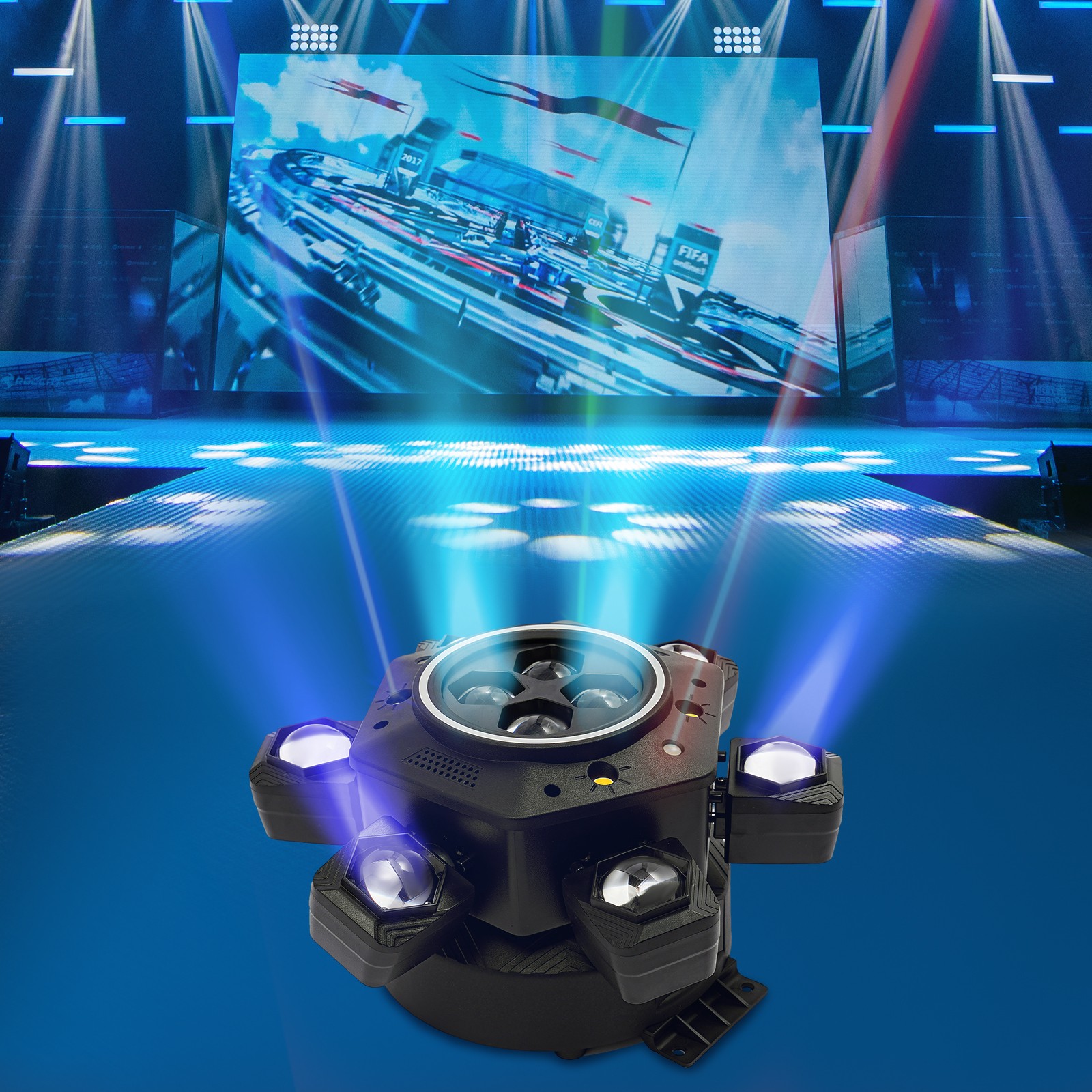 120W RGBW Stage Lights 6 Arms DJ Laser Light For Party Disco Club Bar w/ Remote