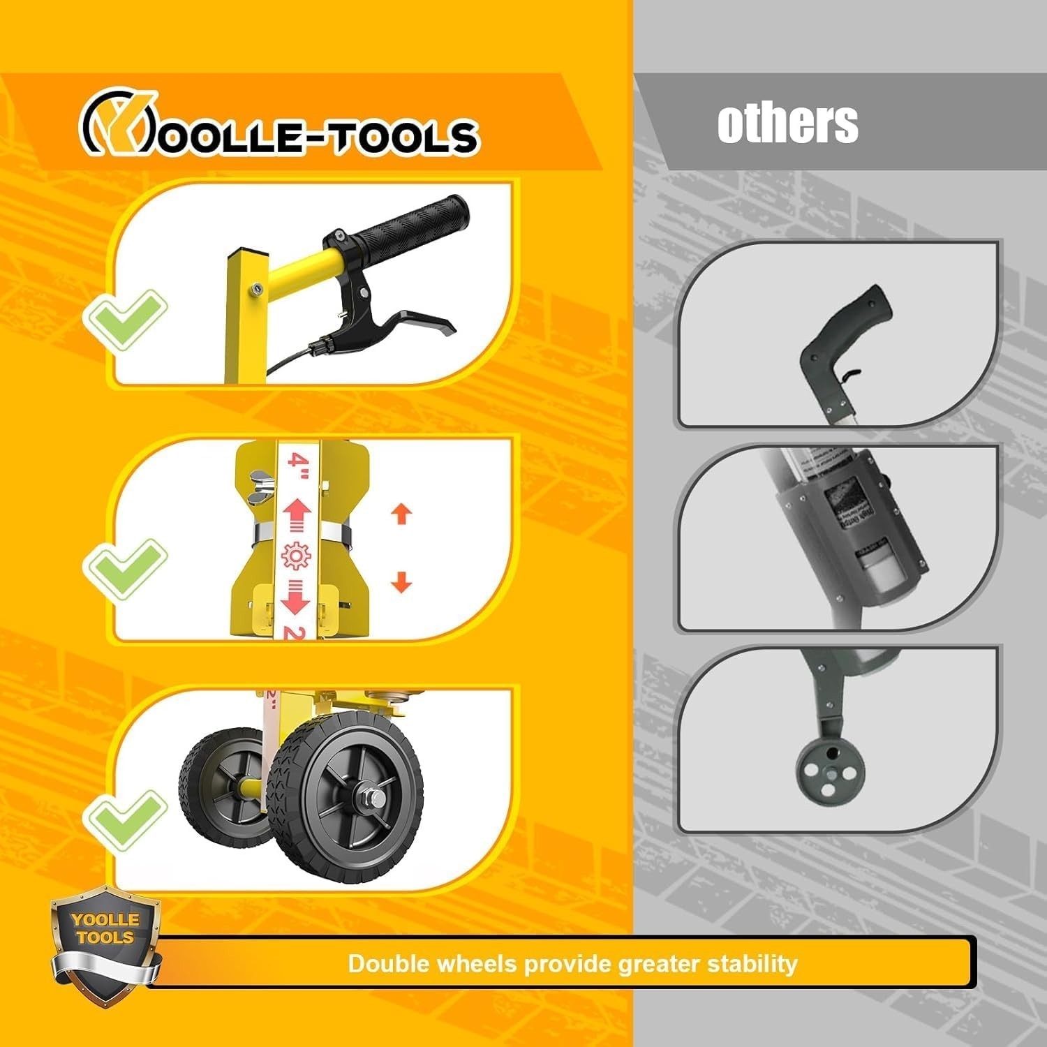 Effortless Line Marking Wand: Two-Wheel Stability & Adjustable Stripe Width 2-4"