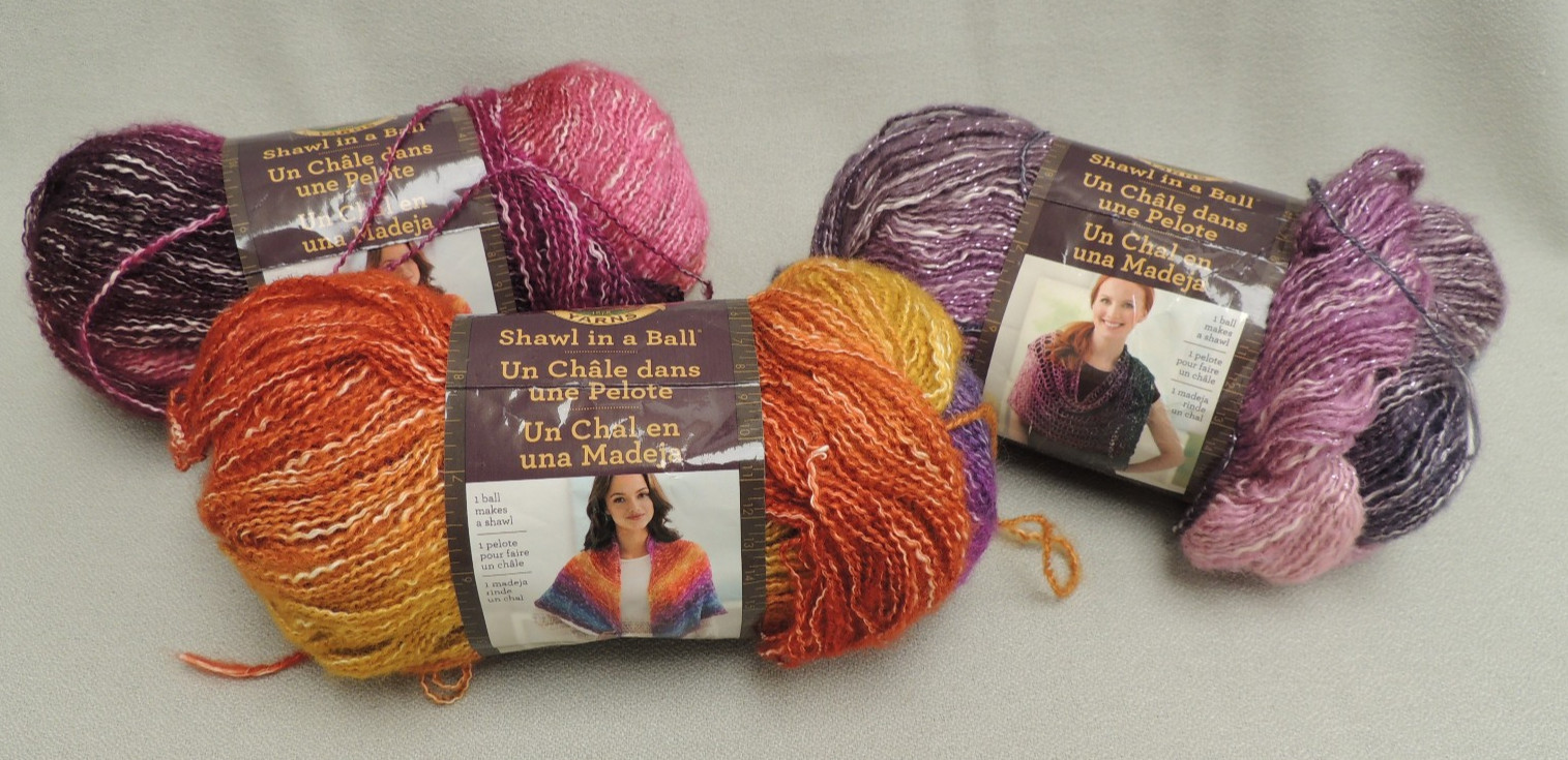 Brand Shawl in a Ball Yarn Lion 5.3oz Cotton Blend #4 -CHOOSE YOUR COLORWAY