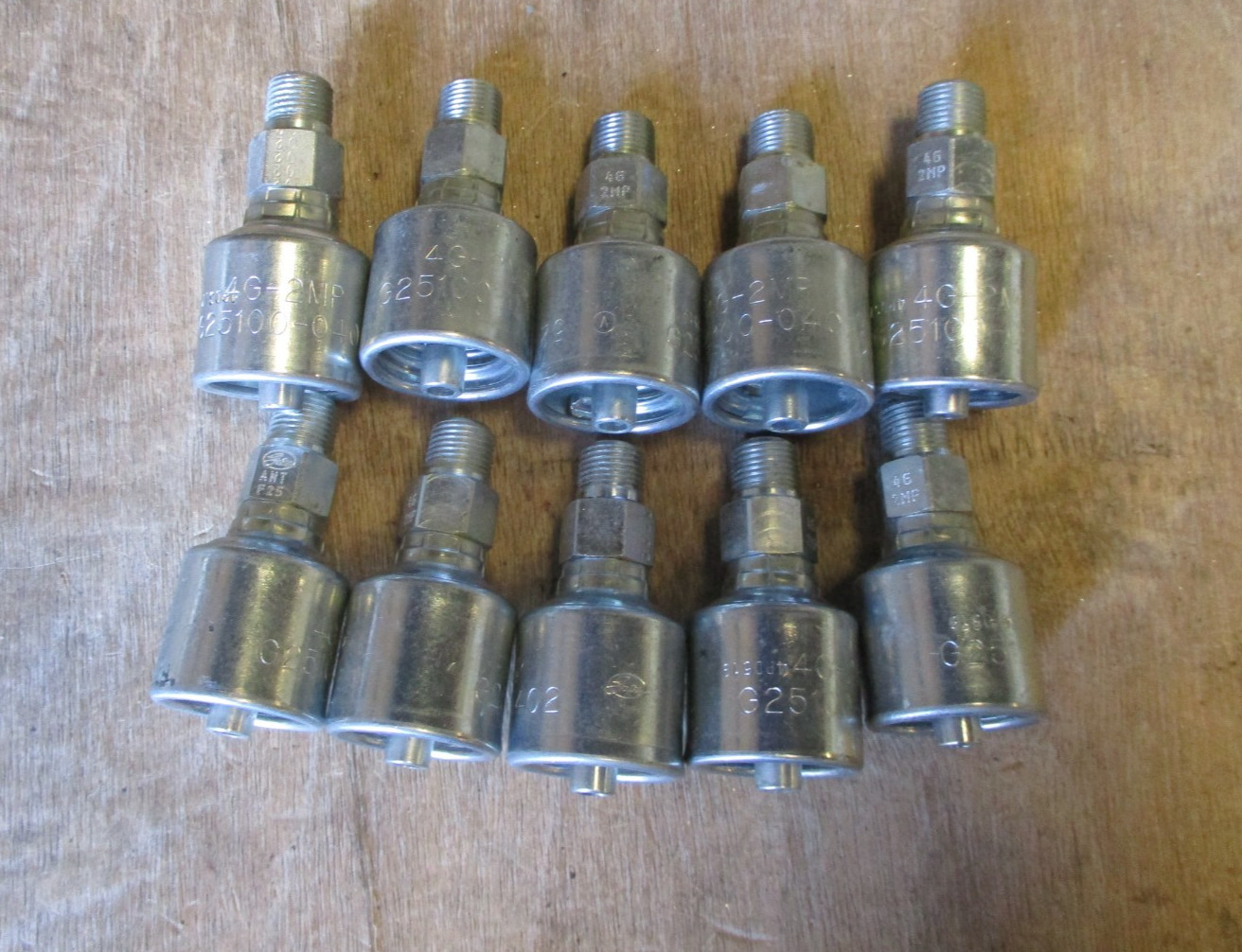 10 Pack Gates Hydraulic Hose Fittings 1/4" Hose × 1/8" Male Pipe NPTF (4G‑2MP)