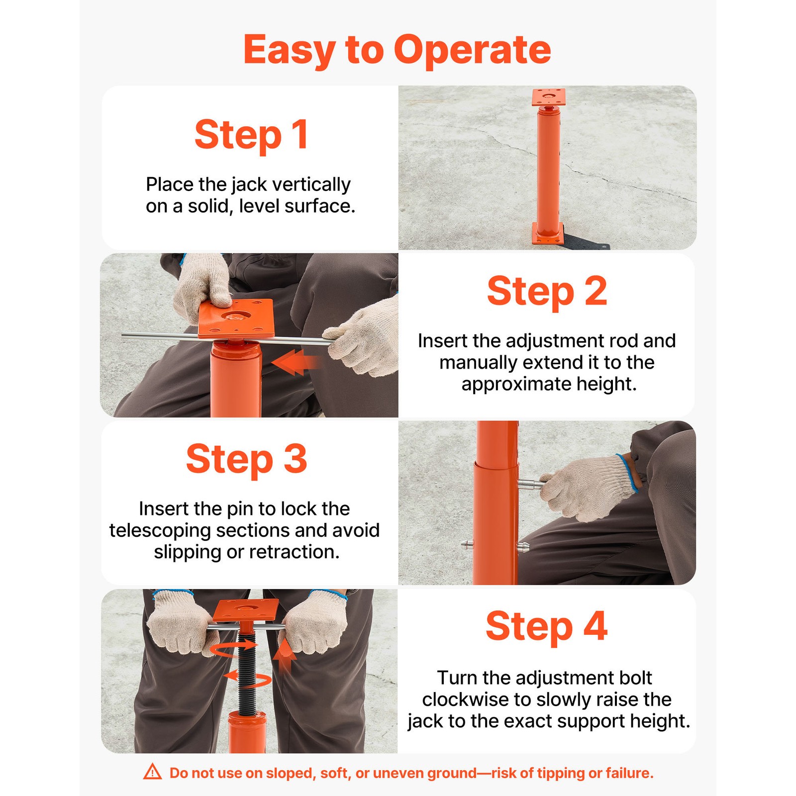 Uimoso Adjustable Floor Jack Posts for Leveling, 2PCS 19-36 Inch