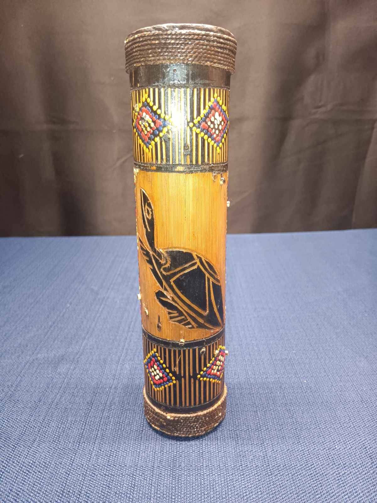 vintage chile rainstick hand Wooden Musical Instrument  Shaker 11” handmade