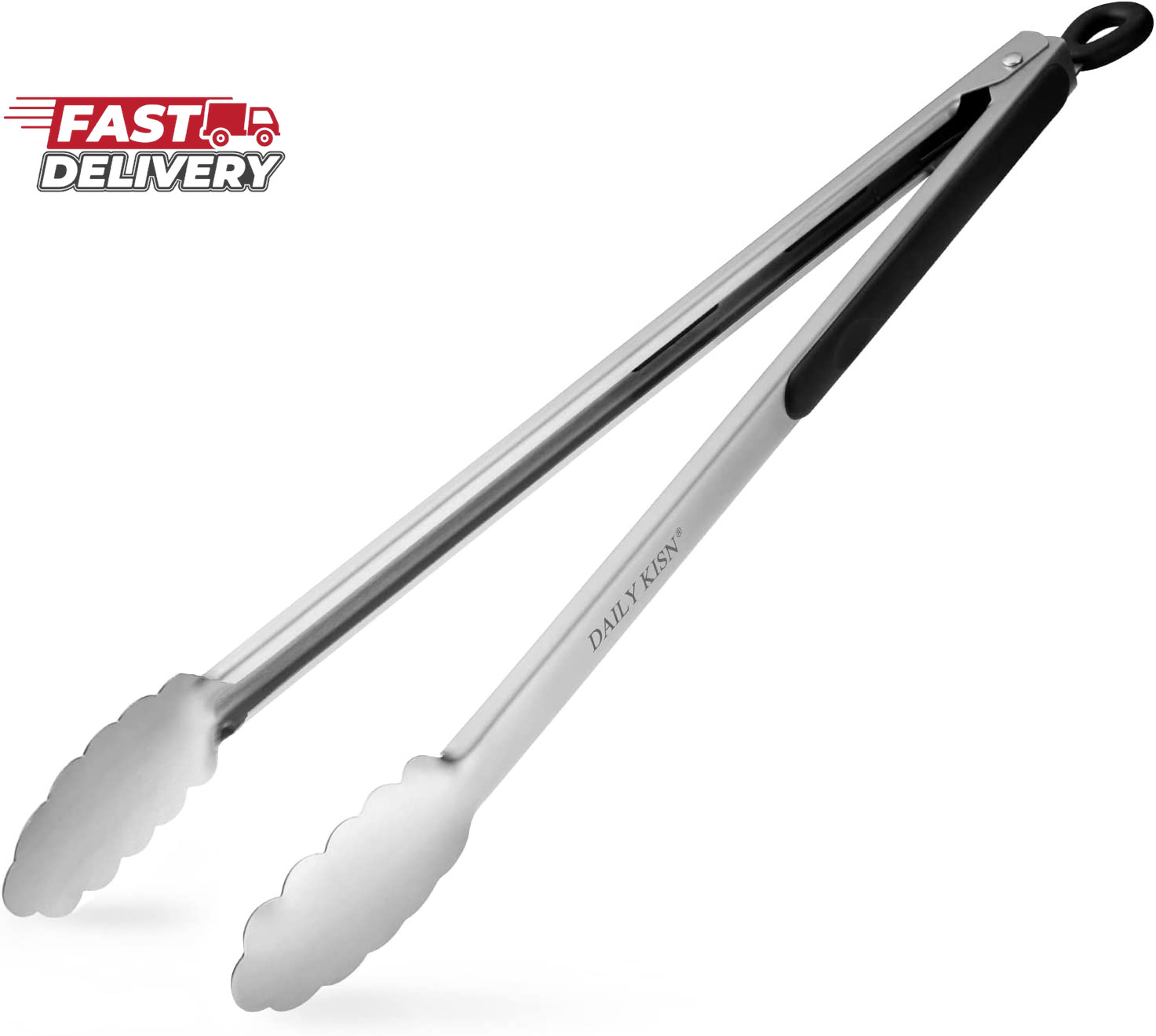 Grill Tongs, 17 Inch Extra Long BBQ Tongs, Premium Stainless Steel Metal Tongs f