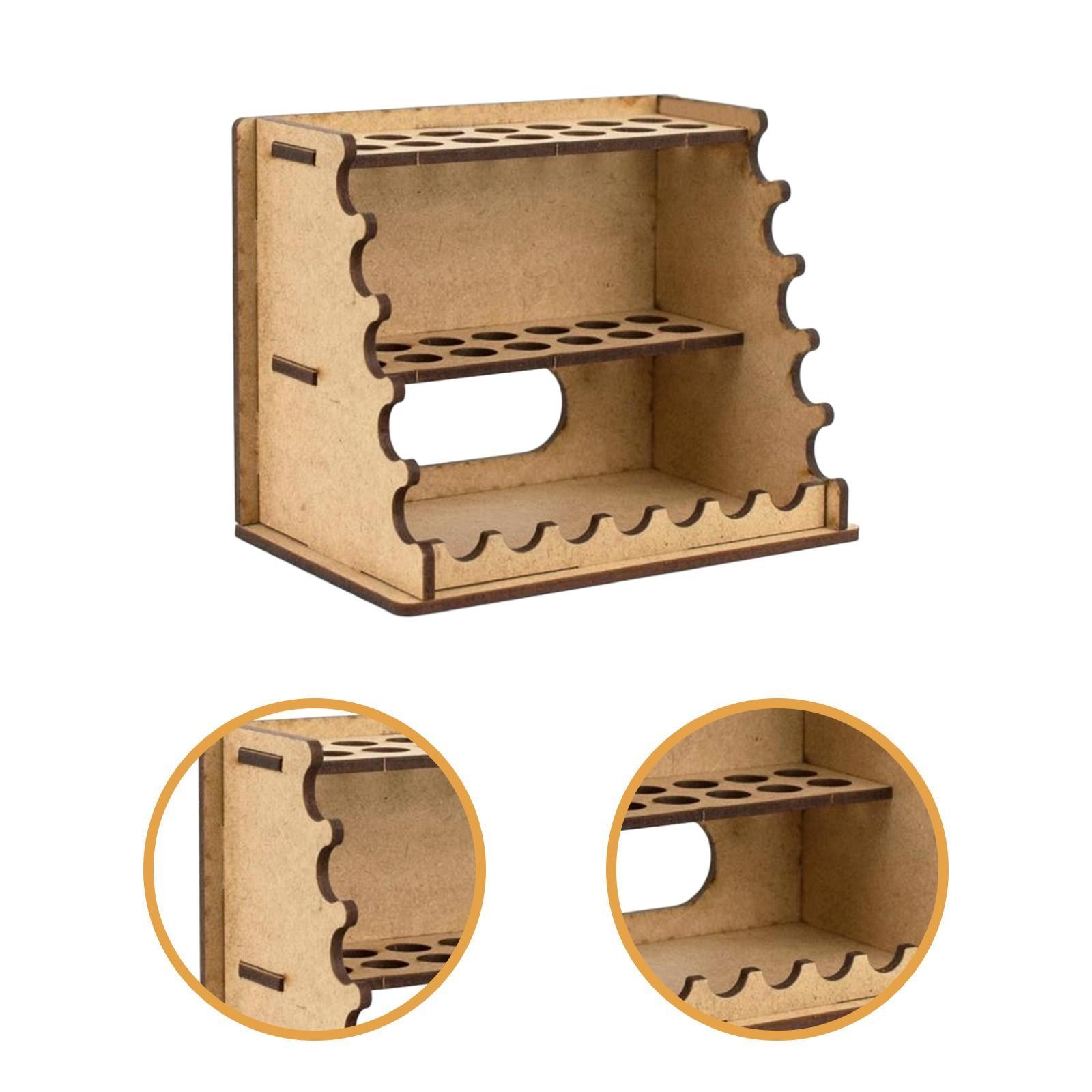 Wooden Paint Brush Holder Artist Paint Brush Rack for Colored Pencils Crafts