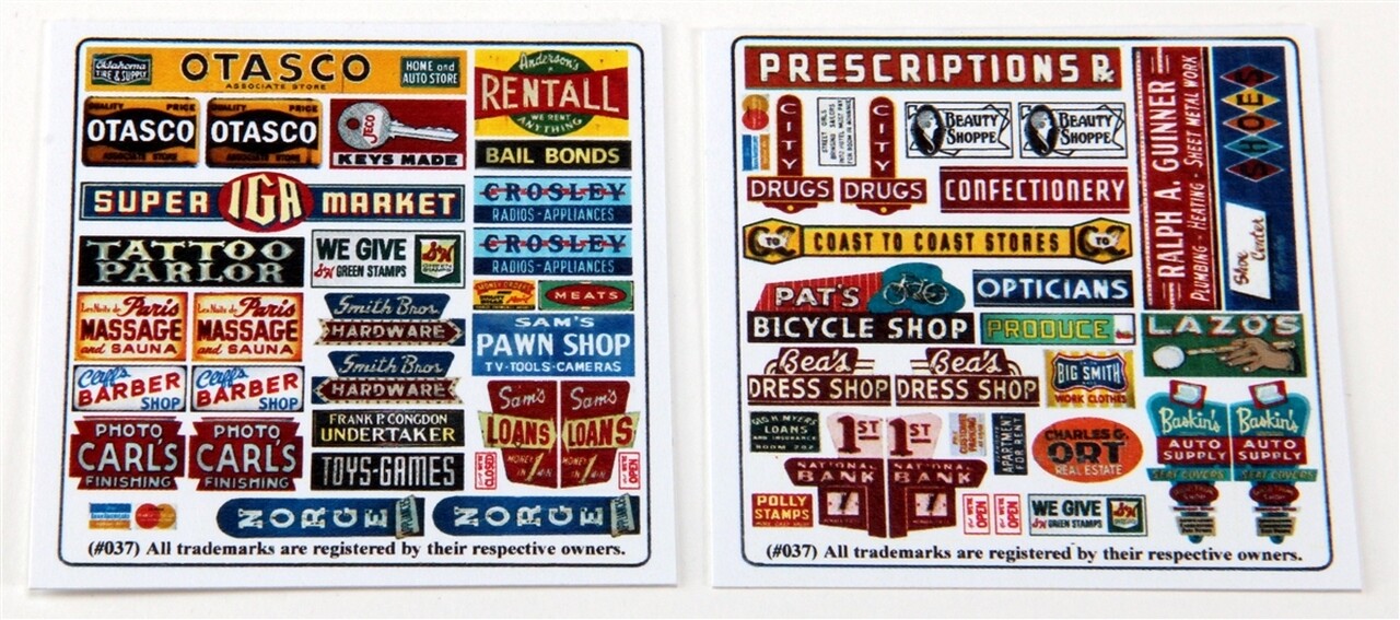 Blair Line N "Main St." Storefront Signs No. 4 ~ 037