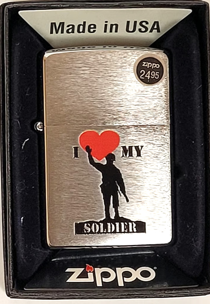 I LOVE MY SOLDIER - Zippo Lighter, NEW (678999)