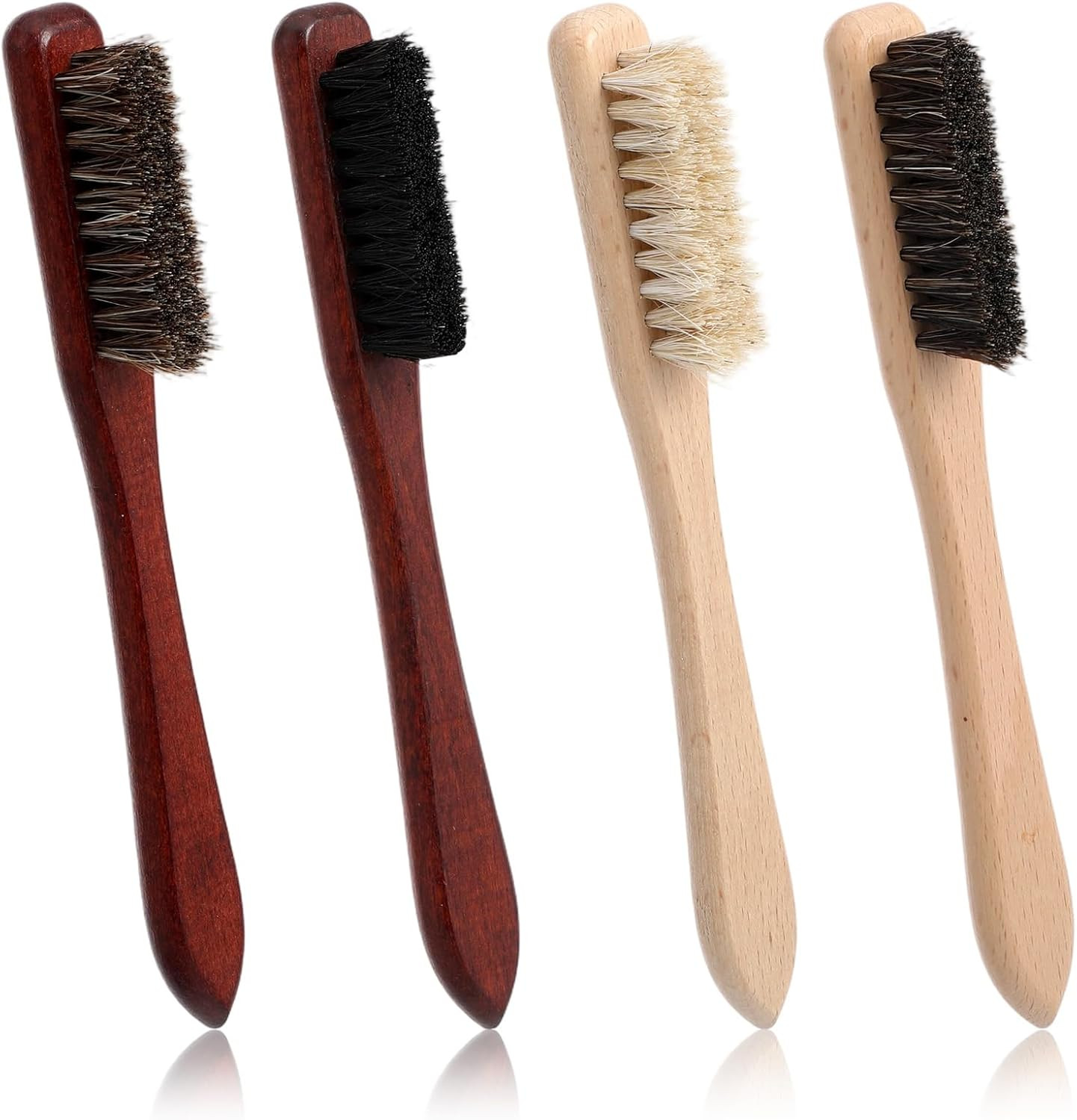 4 Pcs Wood Laundry Stain Brush Set Clothes Cleaning Brushes Fabric Leather Scrub