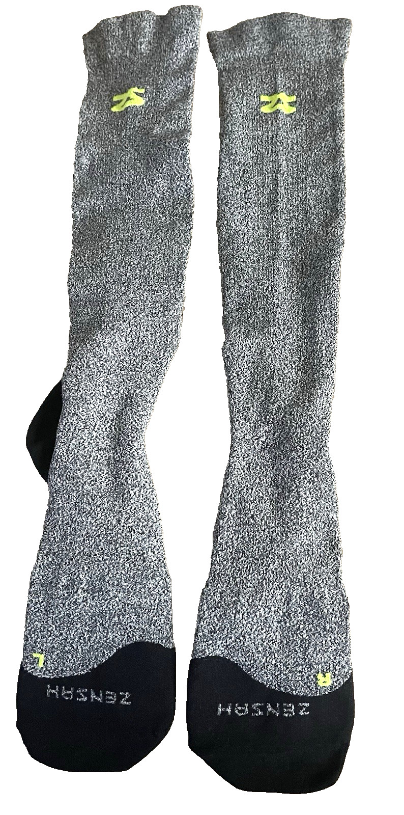 Zensah Fresh Legs Compression Socks Ideal for Runners X-Large Gray Black