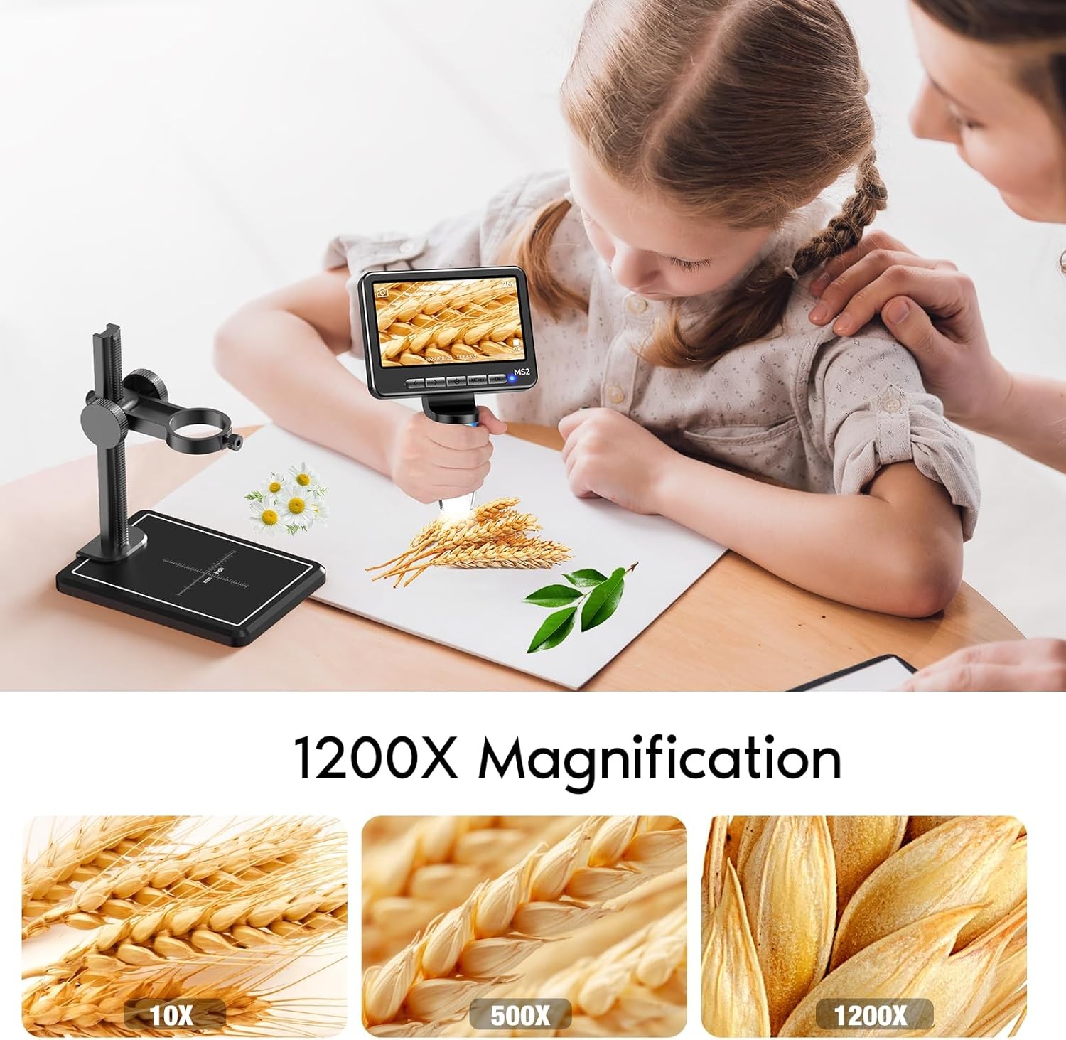 1080P LCD Digital Microscope with 32GB SD Card, Coin 5-inch...
