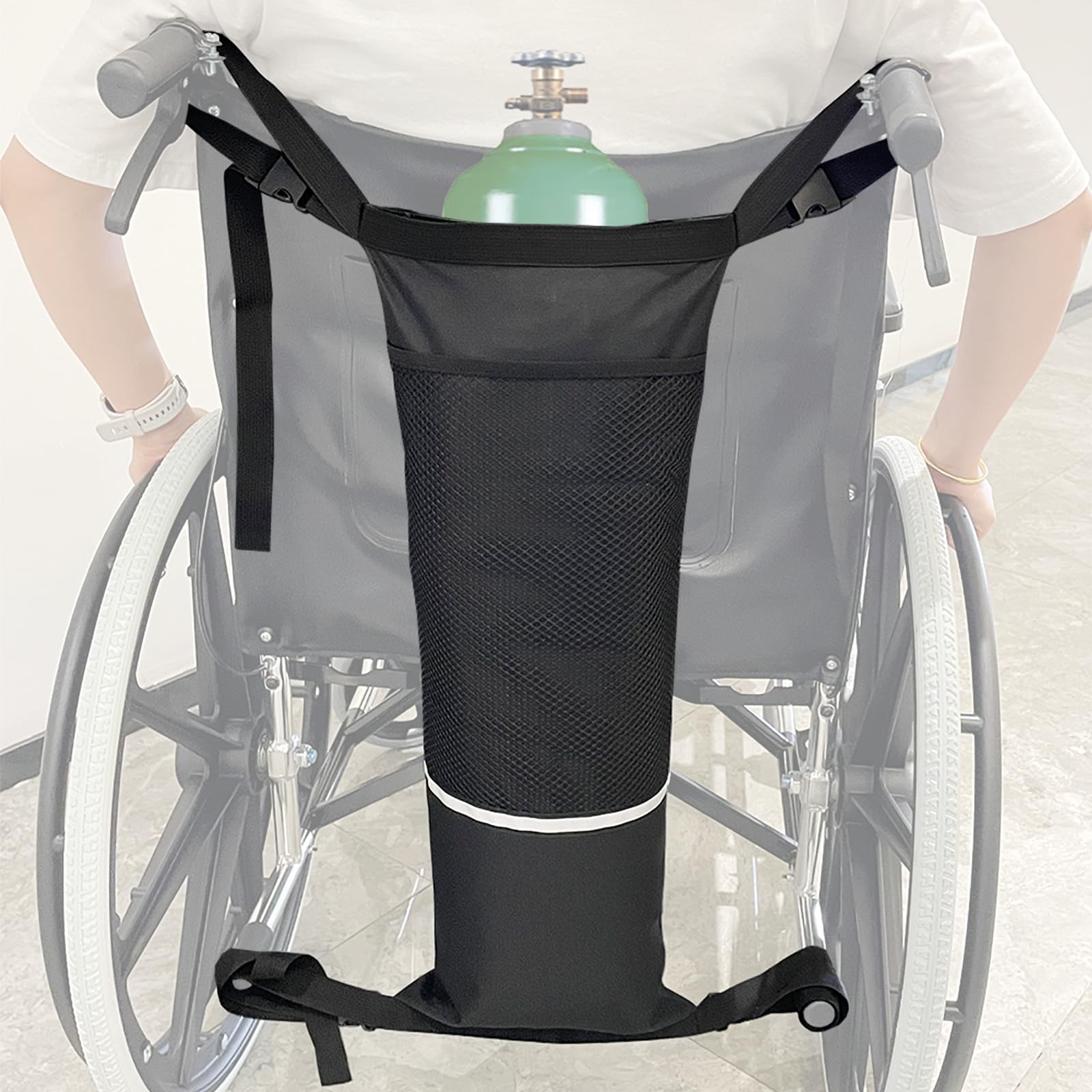 Oxygen Cylinder Bag for Wheelchair & Knee Scooter - O2 Tank Carrier Carry Pou...