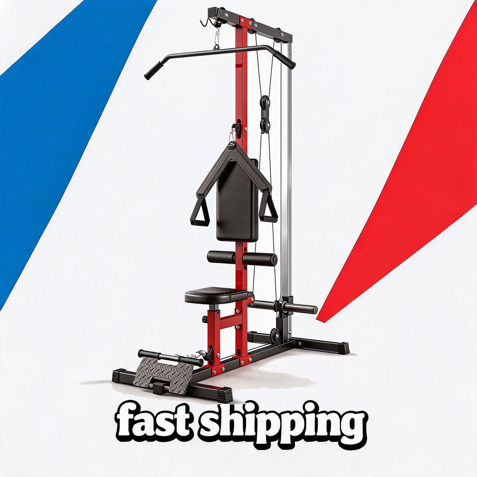 Multi-Functional LAT Pulldown Machine Cable Machine w/ High & Low Pulley Station