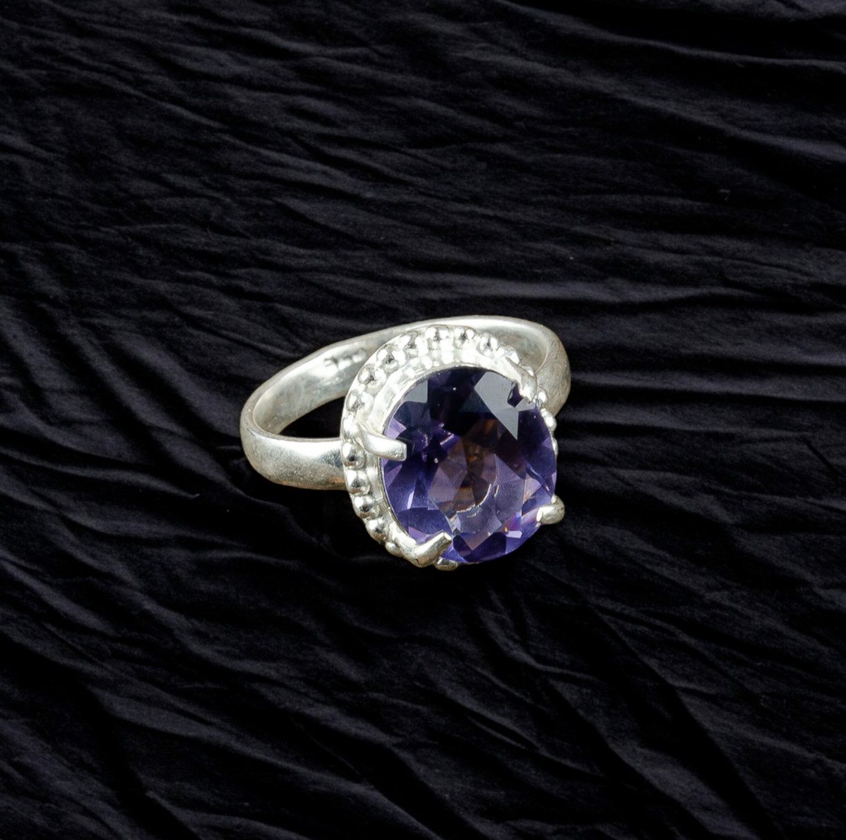 Blue Iolite Gemstone 925 Sterling Silver Jewelry Handmade Ring For Gift Unisex