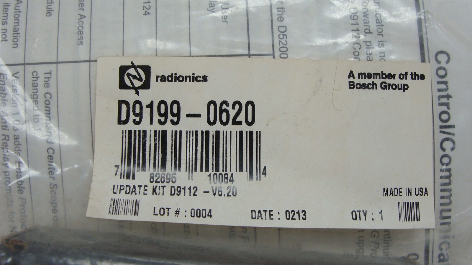 New Bosch Radionics D9199-0620 Update Kit for D9112-V6.20