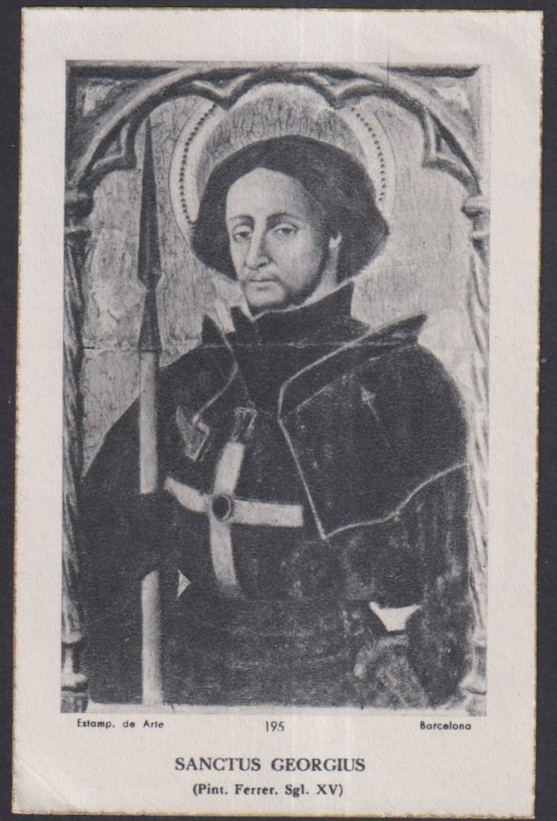 Holy card antique de San Jorge santino image pieuses estampa