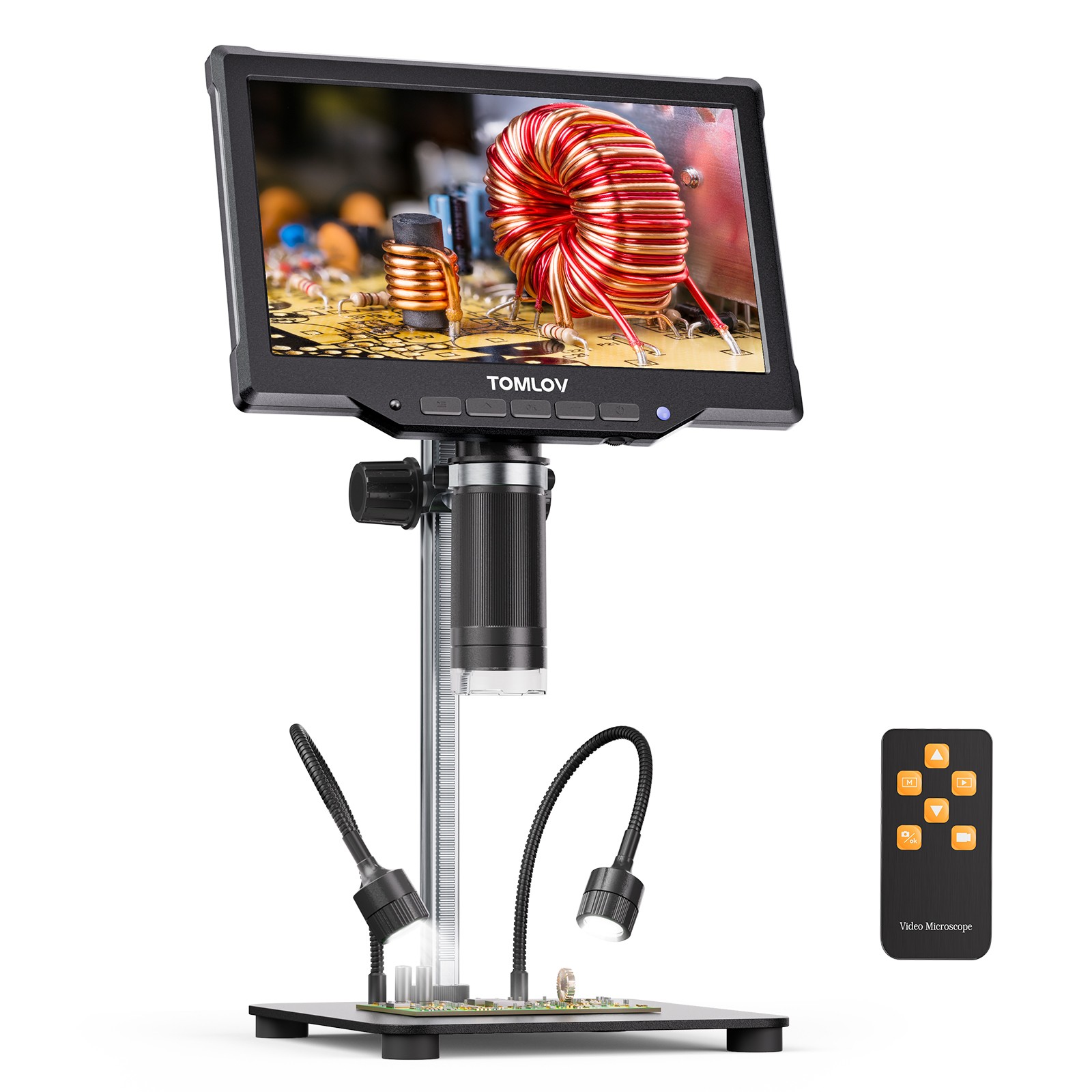 TOMLOV 10" Digital Microscope 1200X Coin Microscope for Error Coins with Light